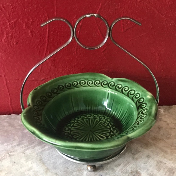 Vintage McCoy Green Flower Shaped Bowl - Picture 14 of 14